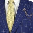 thumbnail image 3 of Men's 2pc. Windowpane Regular Fit Single Breasted Suit w/1 Pair of Socks - Navy 48L, 3 of 3