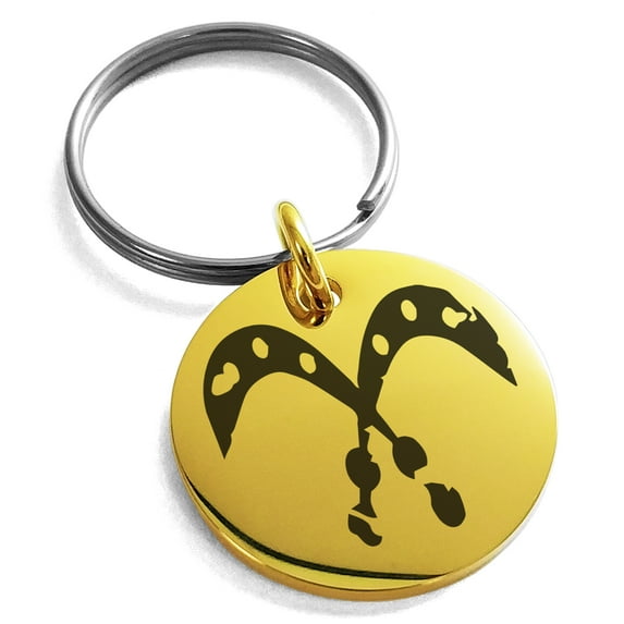Stainless Steel Ancient Tribal Courage Rune Engraved Small Medallion Circle Charm Keychain Keyring