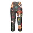 thumbnail image 5 of Pxkloy Women's Capris Leggings High Waist Floral Print Capris Knee Length Tummy Control Cropped Trouser Slim Fit Yoga Stretch Capris Pants 2025 Blue,XXL, 5 of 5