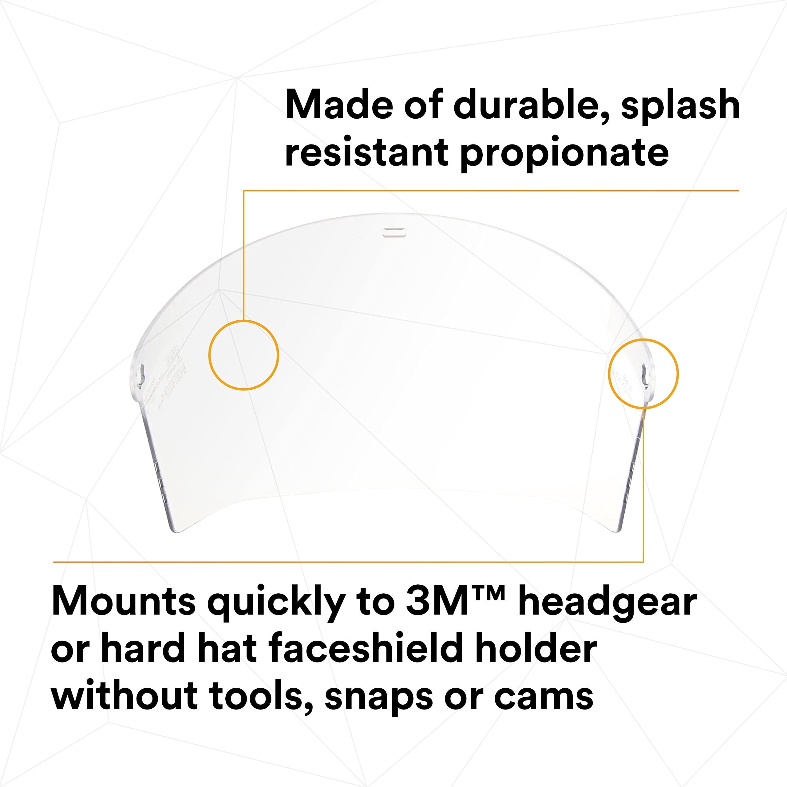 3M™ Ratchet Headgear H8A, 82782-00000, with 3M™ Clear Propionate Faceshield W96 5 EA/Case
