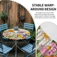 thumbnail image 2 of Spring Colorful Floral Round Tablecloth for 55-60 Inch Tables,Fitted Table Cover with Elastic Edge,Yellow Purple Pastoral Flowers Waterproof Outdoor Table Cloth Protector for Patio Garden Dinner, 2 of 9