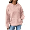 thumbnail image 2 of Delayuji Fashion Ladies' loose pullover hooded long-sleeved sweatshirt with drawstring pocket hoodie top, 2 of 5