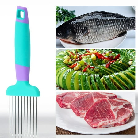 

BONYOUN Onion Slicer Slicing Comfortable Handle Practical Dishwasher Safe Onion Needle