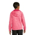 thumbnail image 2 of Sport-Tek YST225 Youth PosiCharge Electric Heather Fleece Hooded Pullover, Power Pink Electric, XL, 2 of 4