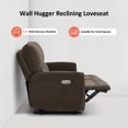 thumbnail image 4 of MCombo 60.2" Wall Hugger Power Reclining Loveseat Sofa with Adjustable Headrest, RV Recliner Loveseat with USB and Type C Charge Ports for Small Spaces 6924 (Brown), 4 of 8