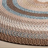 SAFAVIEH Braided Angel Colored Bordered Area Rug, Brown/Multi, 8' x 8 ...