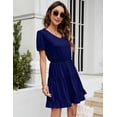 thumbnail image 2 of GymChoice Women's Casual Summer Tiered Midi Dress,Short Sleeve V Neck Babydoll Ruffle Dress, 2 of 8