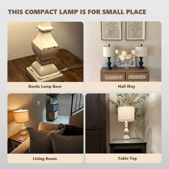 20.5" Retro Table Lamps Set of 2 for Bedroom Living Room Vintage Rustic Nightstand Lamps