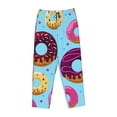 thumbnail image 4 of Disketp Donuts Print Women'S Comfy Pajama Pants Casual Drawstring Palazzo Lounge Wide Leg Pants, 4 of 9