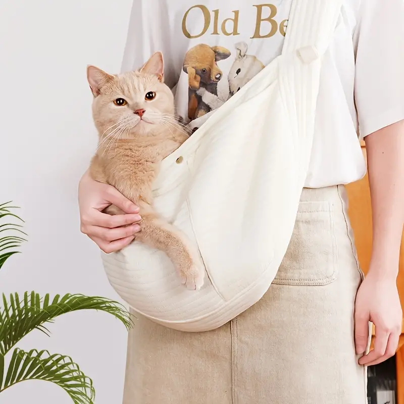 Portable Dog Sling Carrier Messenger Bag, Outdoor Travel Cat Bag For