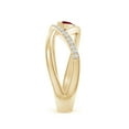 thumbnail image 3 of ANGARA Natural Criss Cross Pear Shaped Ruby Ring with Diamond Accents in 14K Yellow Gold for Women (Size-5x3mm) | July Birthstone, Birthday, Anniversary, Jewelry Gift for Women | Natural Ruby Ring, 3 of 9