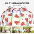 thumbnail image 4 of Lsque Hand Drawn Strawberry Pattern Casual Women's Hoodie,Hooded Sweatshirt with Kangaroo Pocket,Pullover Hoodie with Eye-catching Drawstrings-X-Large, 4 of 7