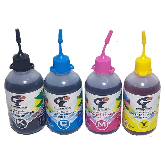 TINTA GIHONCLICK ULTRA BRILLANTE PARA SMART TANK HP SET 4 BOTELLAS GIHONCLICK TINTA BASE PIGMENTO
