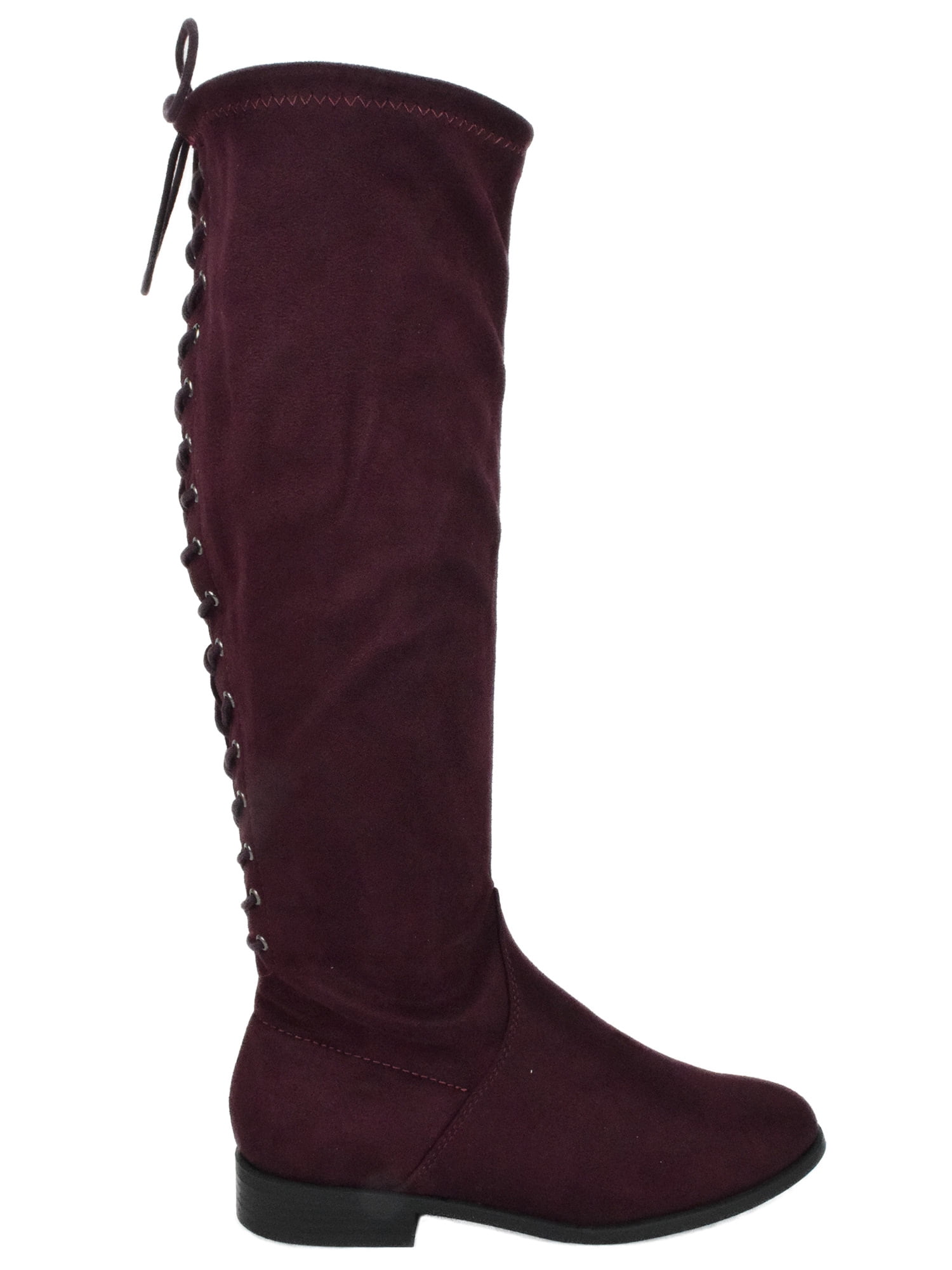 flat burgundy ankle boots