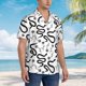 thumbnail image 3 of Fotbe Hand Drawn Snake Camisa Hawaiana para Hombre Unisex – Camisa Casual de Verano con Botones de Manga Corta de Algodón y Lino,X-Large, 3 of 7