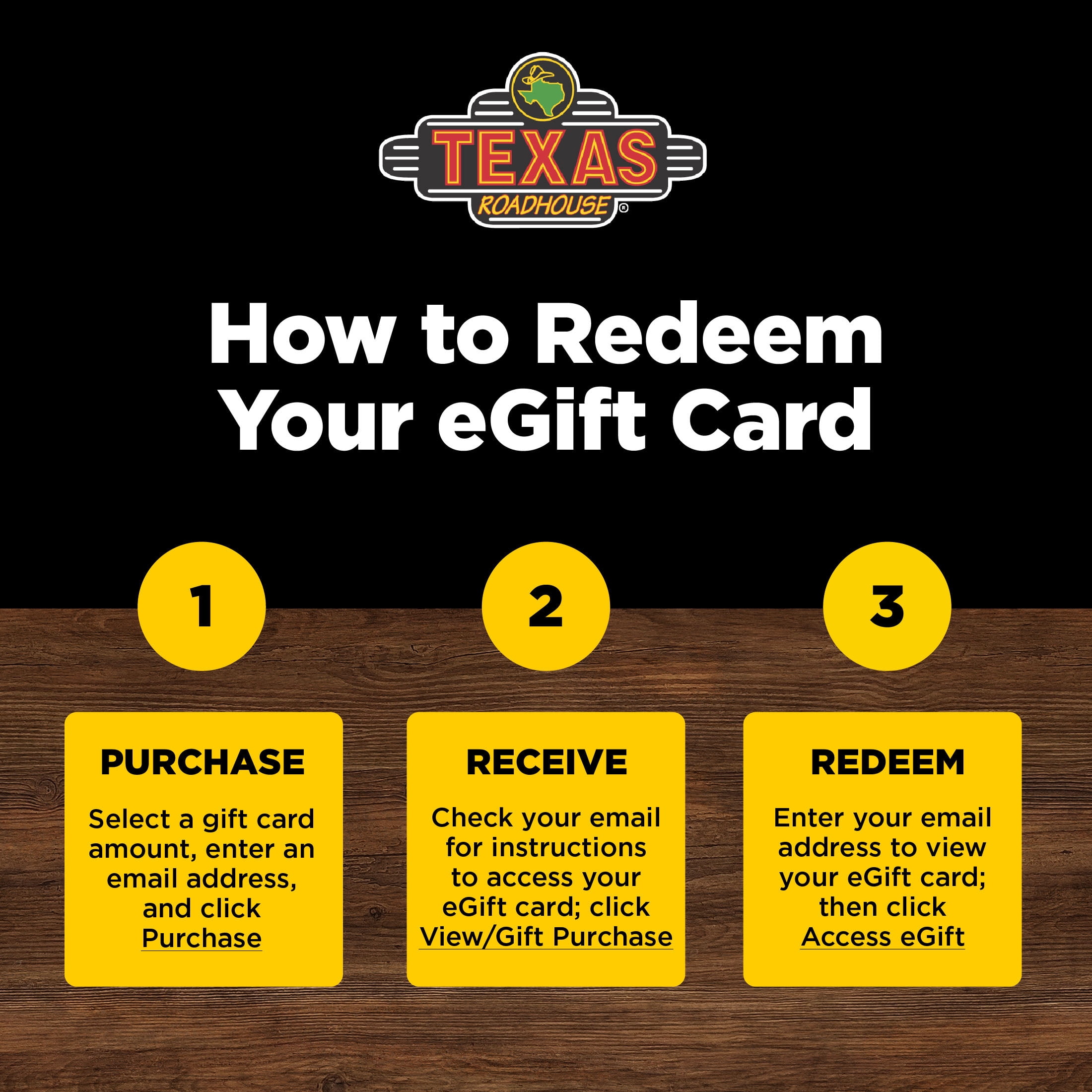 TEXAS ROADHOUSE HAPPY HOLIDAY VGC ($25-$100) eGift Card [Email Delivery]