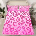 thumbnail image 2 of Feelyou Fashion Leopard Print Kid Bed Sheets, Pink Sequin Print King Sheets, 4pcs, 2 of 7