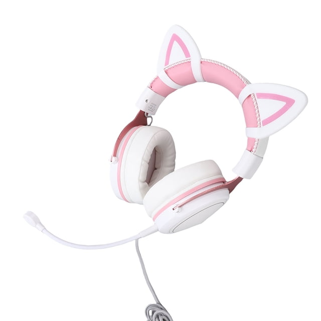 Auriculares Para Juegos Con Cable, Auriculares Sobre La Oreja Con Iluminación RGB, Conector de Audio de 3.5 mm, Micrófono de Reducció de Ruido, Controladore
