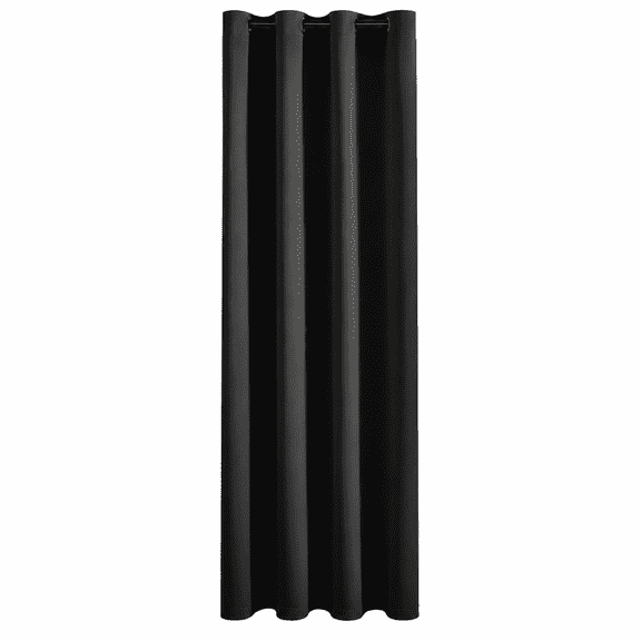 Blackouts Curtains with Ring Top Design, Black-lined Heat-insulating Blackouts Curtains for Living Room Bedroom, Black,51.2x39.4in