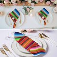 thumbnail image 3 of Mexican Style Cloth Napkins, Colorful Mexico Stripes Red Blue Washable and Reusable Dinner Napkins Set of 8, Table Napkin for Kitchen Party Birthday Wedding Hotel Housewarming 20"x20", 3 of 9