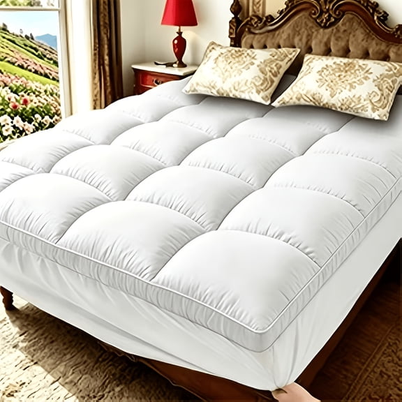 Cooling Mattress Topper & Deep Pocket Mattress Pad Suitable For Cooling ComfortBreathable Cover, Machine Washable