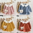 thumbnail image 4 of URMAGIC Little Girls Long Sleeve Cartoon Dress Peter Pan Collar Puff Sleeve Shirt Dresses 2-3 Years, 4 of 7