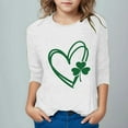 thumbnail image 2 of AherBiu Kid Girls Clothes 3/4 Sleeve Tops St. Patrick's Print Crewneck Summer Casual Basic Top Tees Comfy Tshirts, 2 of 4
