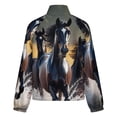 thumbnail image 6 of Jackets for Women Winter Coat Jackets Flannel Stand Collar Jacket(Black Horses Running,Size:S-4XL), 6 of 7