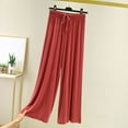 thumbnail image 2 of Atogsazn Women's Wide Leg Pajamas Pant Casual Loose Fit Lightweight Pjs Pants Loungwear Trousers Homewear 01-Red L Fashion, 2 of 5