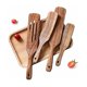 thumbnail image 1 of Juego de 4 espátulas de madera con orificio para colgar y utensilios de cocina (sin bandeja), 1 of 5