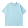 thumbnail image 2 of WREESH Men's Solid Color Round Neck T-Shirts Casual Summer Pullover Tops Light Blue, 2 of 5
