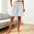 thumbnail image 2 of Women Shorts Casual Women’s Home Shorts Elastic Waist Drawstring Comfy Pajama Shorts Loose Casual Summer Boxer Shorts Loungewear White XL, 2 of 6