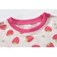 thumbnail image 4 of FEDPOP Toddler Girls Pajamas Bamboo Viscose Kids Long Sleeve Snug fit Strawberry Printed Pjs 2pcs Set 4T, 4 of 7