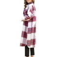 thumbnail image 4 of ZAXARRA Manteau pour Femmes Fendu à Carreaux Boutonné, 4 of 8