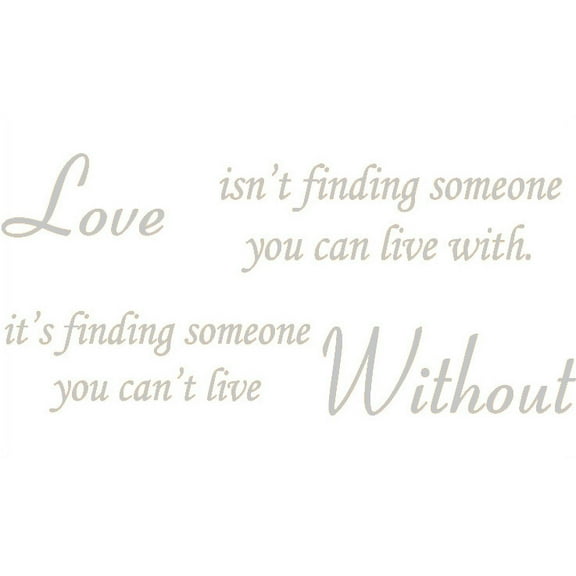 Silver 40" X 18" Love Without Quote WALL STICKER PAPER QUOTE DECAL ART Vinyl wall art Inspirational quotes and saying home decor decal sticker