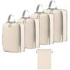 weibbin Portable Travel Organizer Bag Compressed Five Piece Set Of Toiletries Cosmetics Clothes Shoes Compressed Storage Bag