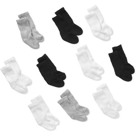 Garanimals Neutral Crew Socks, 10-pack (Baby Boys & Girls, Toddlers)