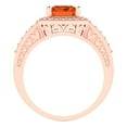 thumbnail image 4 of 2.78 ct Emerald Cut Simulated Ruby with Simulated Diamond Halo Accents 18K Rose Gold Womens Engagement Ring, 4 of 6
