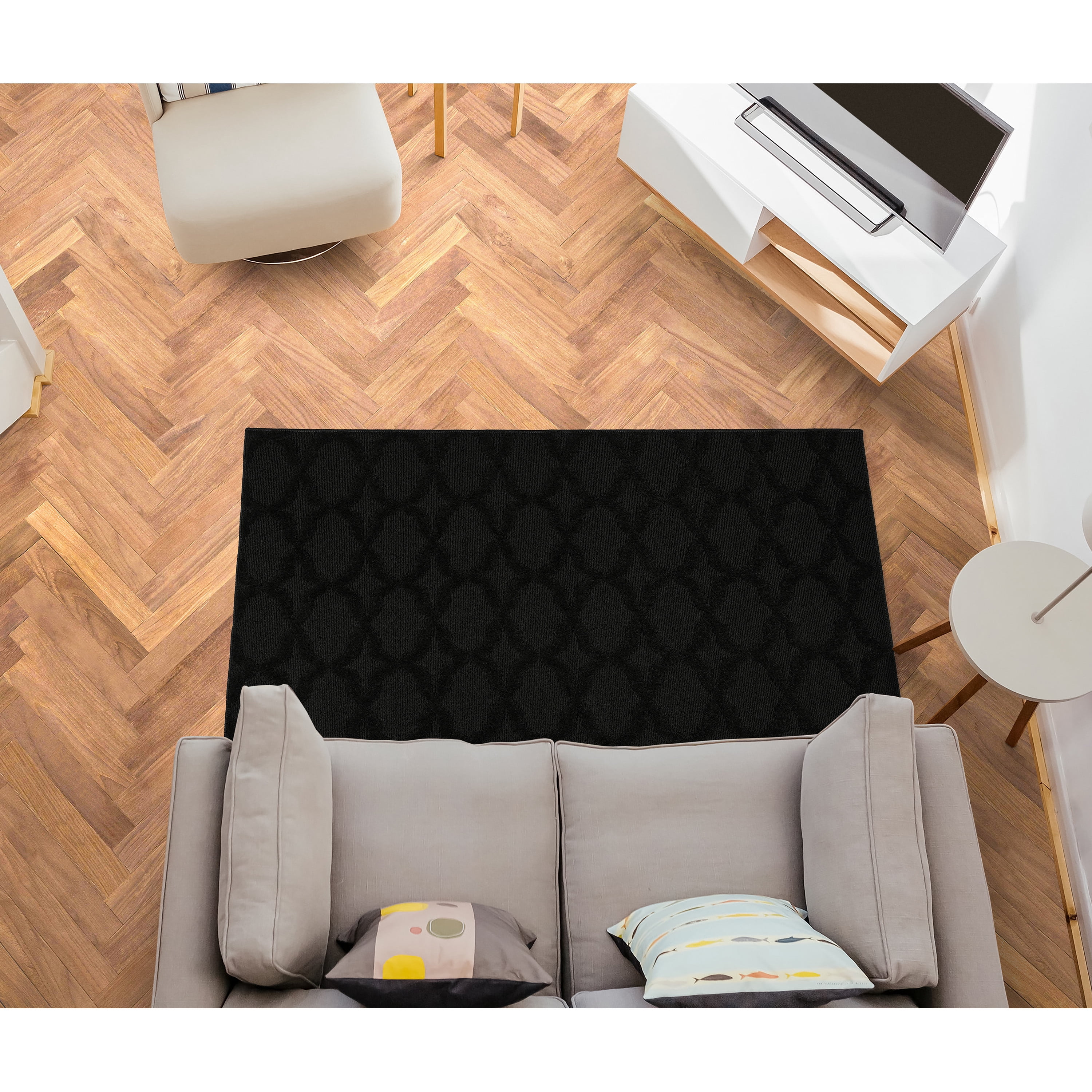 Garland Rug Sparta Black Indoor Area Rug, 5' x 7'