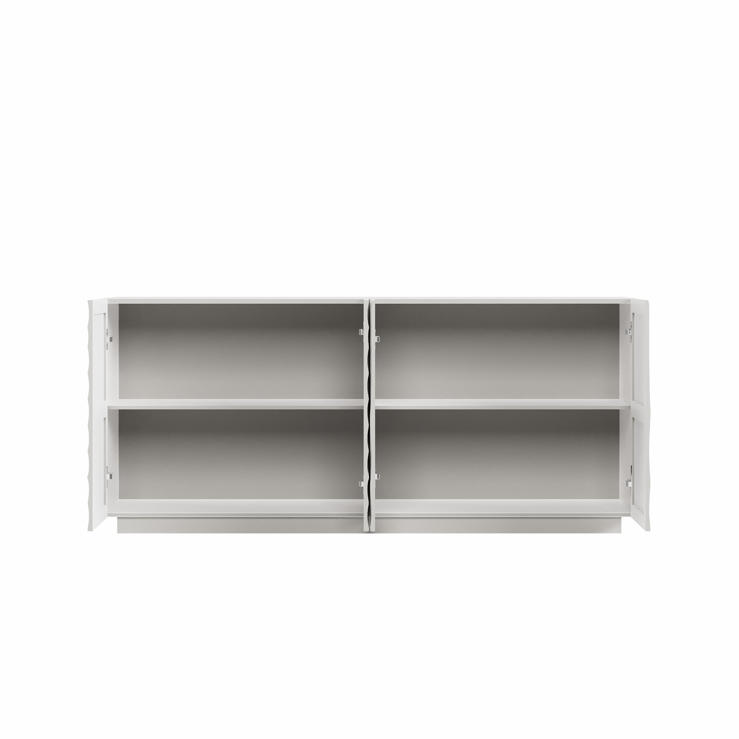Aukfa Accent Sideboard Buffet Cabinet,Accent Storage Credenza with Ripple Door for Dining & Living Space,White