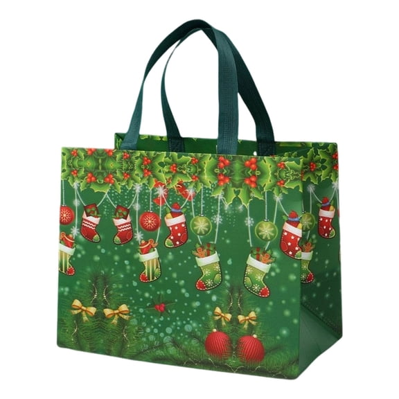 Clearance Sale Reusable Non Woven Christmas Gift Bag with Handles Holiday Tote for Presents Party Favors and Seasonal Shopping for Festive Home Decor and Display