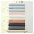 thumbnail image 4 of 4 Piece Jersey Knit Full Cotton Blend Oatmeal Sheet Set | Ultra-Soft T-Shirt Jersey Bedding Sheets & Pillowcases | Heathered, Breathable, All Season Bed Sheets (Full, Oatmeal), 4 of 6