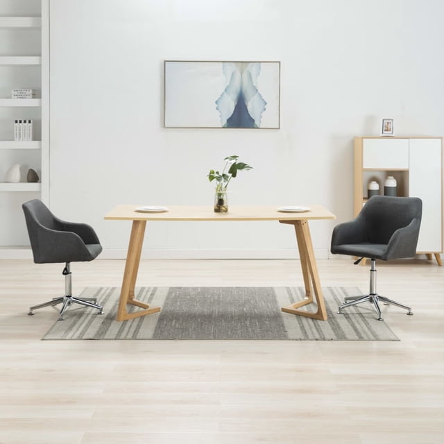 vidaXL Chaises de Salle à Manger Pivotantes 2 Pcs Tissu Gris Foncé