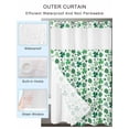 thumbnail image 4 of No Hook Shower Curtain with Snap-in Liner, St. Patrick's Day Waterproof Fabric Bathroom Curtains, Watercolor Shamrock Leaves Lucky Green Bath Curtains & Mesh Top Window 66"x72", 4 of 9