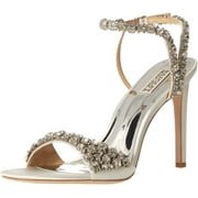 Badgley Mischka Womens Galia Heeled Sandal 5.5 White Satin