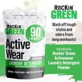 thumbnail image 3 of Rockin’ Green Active Wear Laundry Detergent - Unscented Laundry Detergent Powder & Odor Eliminator - Workout Clothes & Sportswear - Safe for Sensitive Skin - 90 Loads, 3 of 5