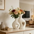 thumbnail image 2 of Ceramic Vase Set of 2 Heart Shaped, Modern Minimalist Boho Black White Vases Home Decor, for Dining Table Bookshelf Living Room Office Wedding Coffee Table Centerpiece, 2 of 4