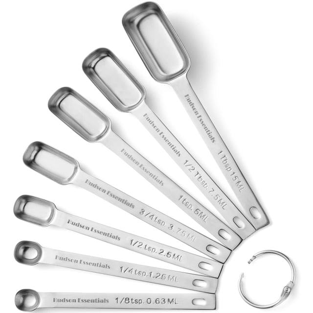 Juego de cucharas medidoras Hudson Essentials de acero inoxidable, 7 piezas