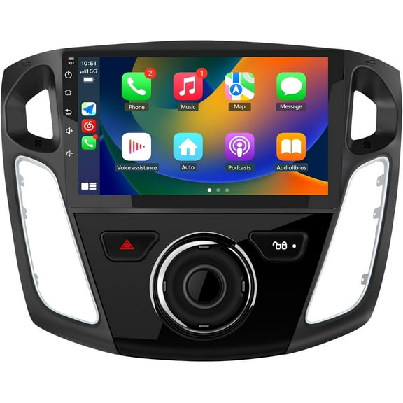 Car Stereo [2GB 32GB] for Ford Focus 2012-2017, 9 inch Touch Screen Android 13 Radio with Bluetooth GPS Wireless CarPlay Andriod Auto
