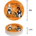 thumbnail image 1 of FMSHPON Halloween Gnome and Pumpkin Bat and Ghost Orange Set of 4 Round Coaster for Drinks, Absorbent Ceramic Stone Coasters Cup Mat with Cork Base for Home Kitchen Room Coffee Table Bar Decor, 1 of 6